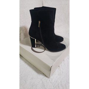 Black Faux Suede Booties